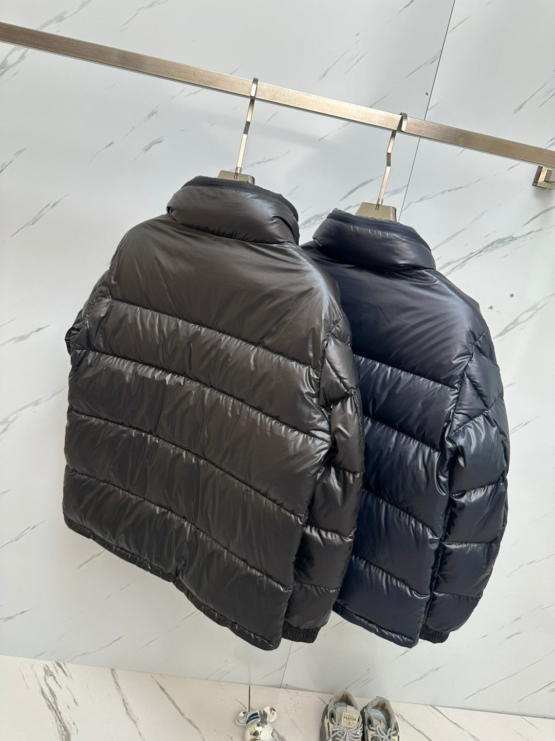 Solid Color Patch Down Jacket