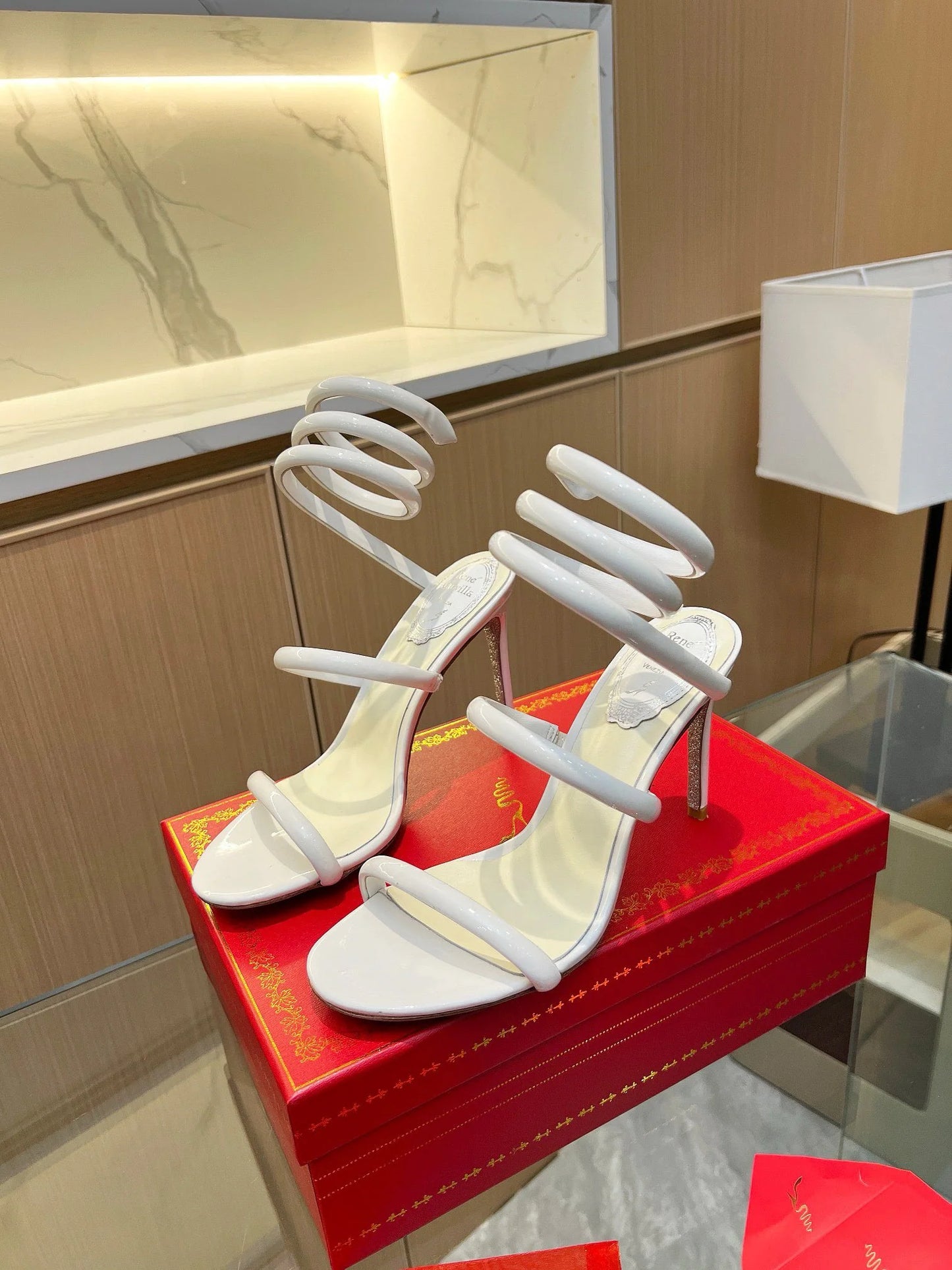 Velvet Snake Crystal Sandals