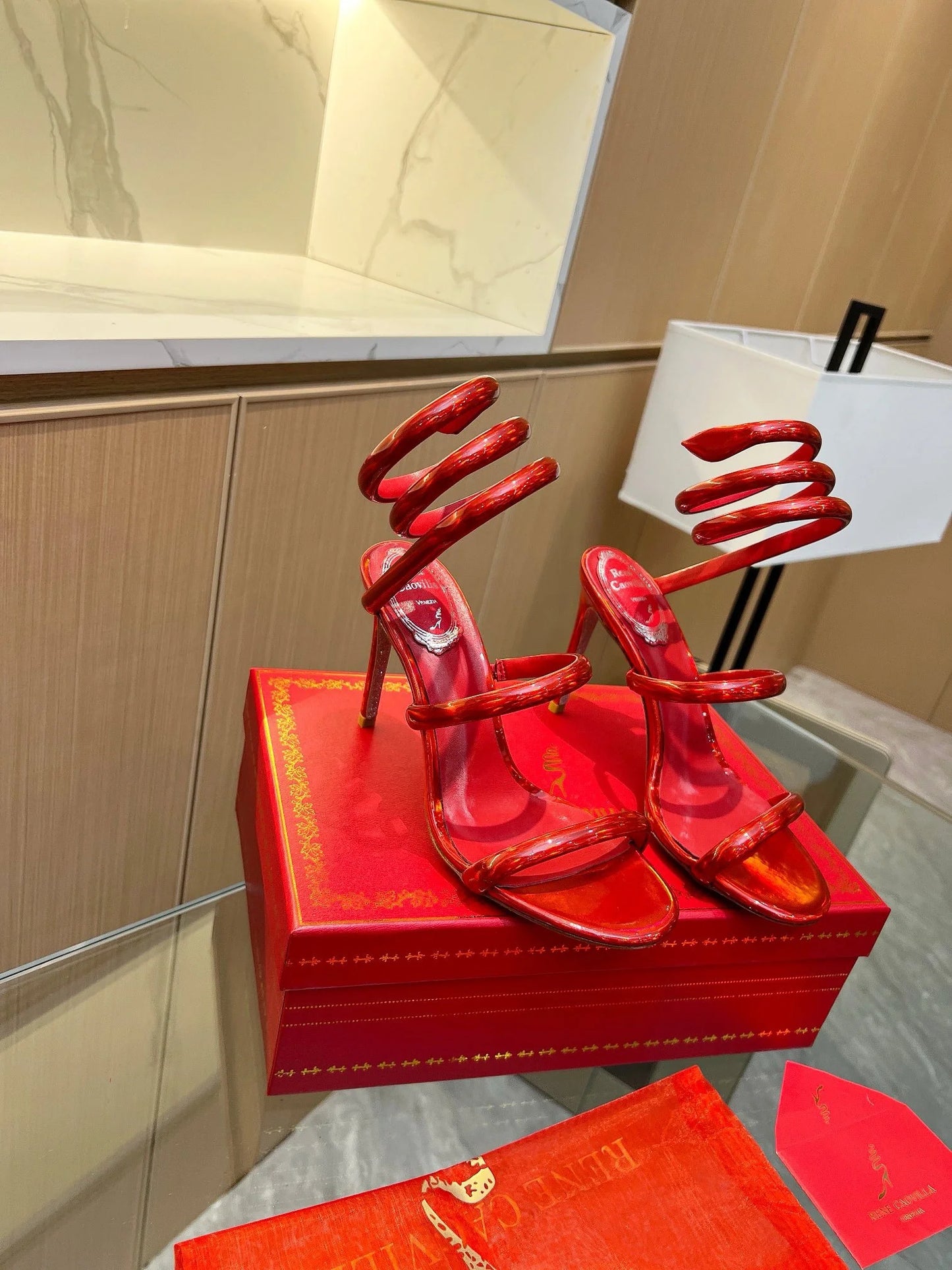 Velvet Snake Crystal Sandals