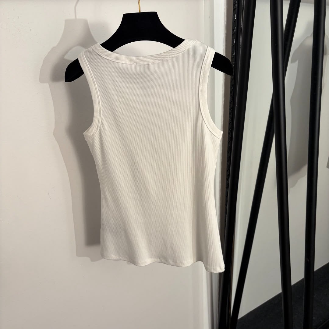 Ribbed Sleeveless Tank Top – Ivory