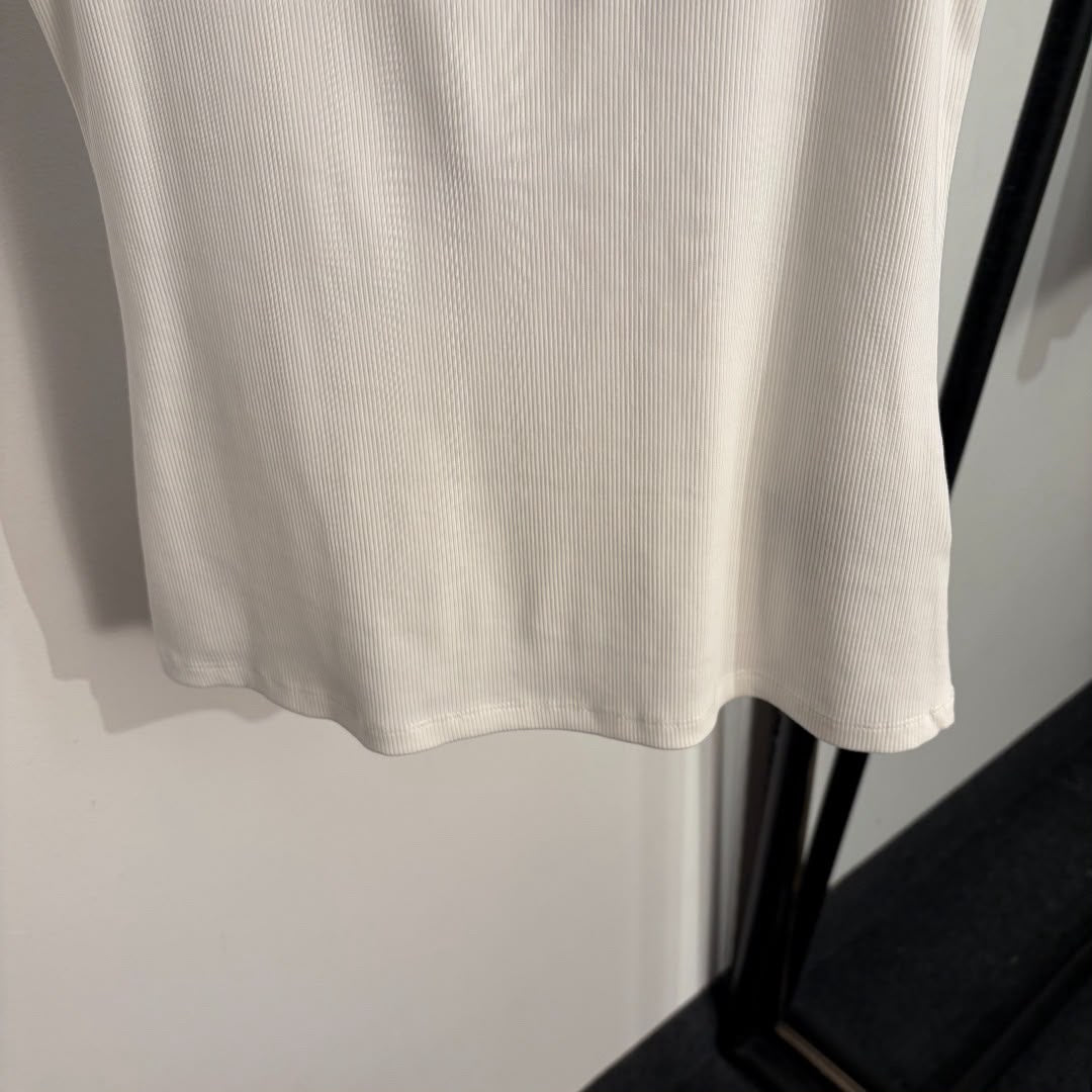 Ribbed Sleeveless Tank Top – Ivory