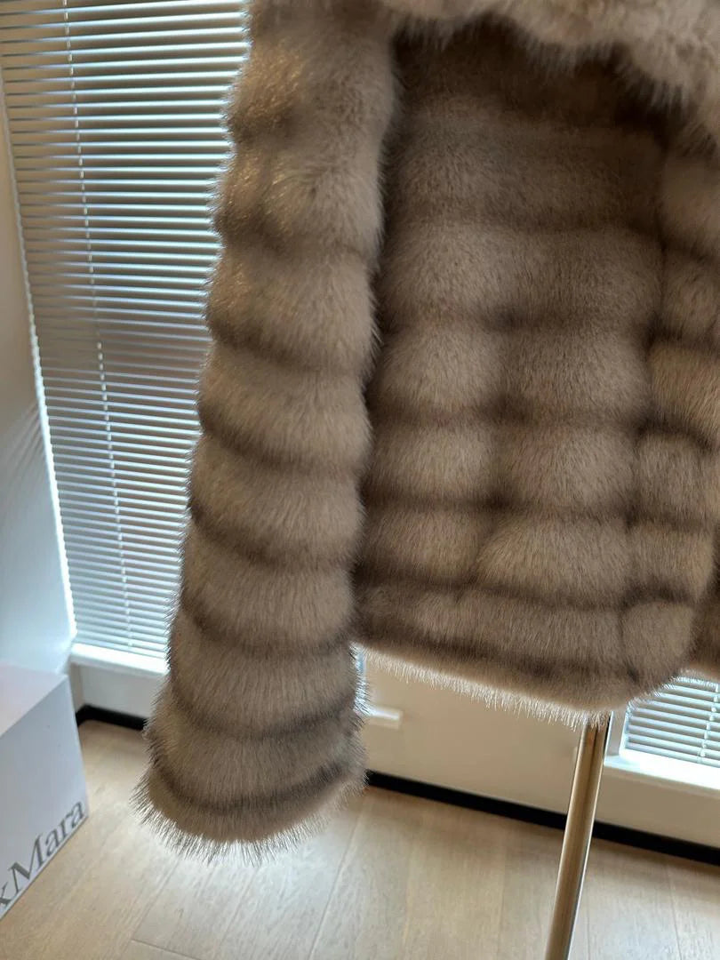 Striped Fur Jacket