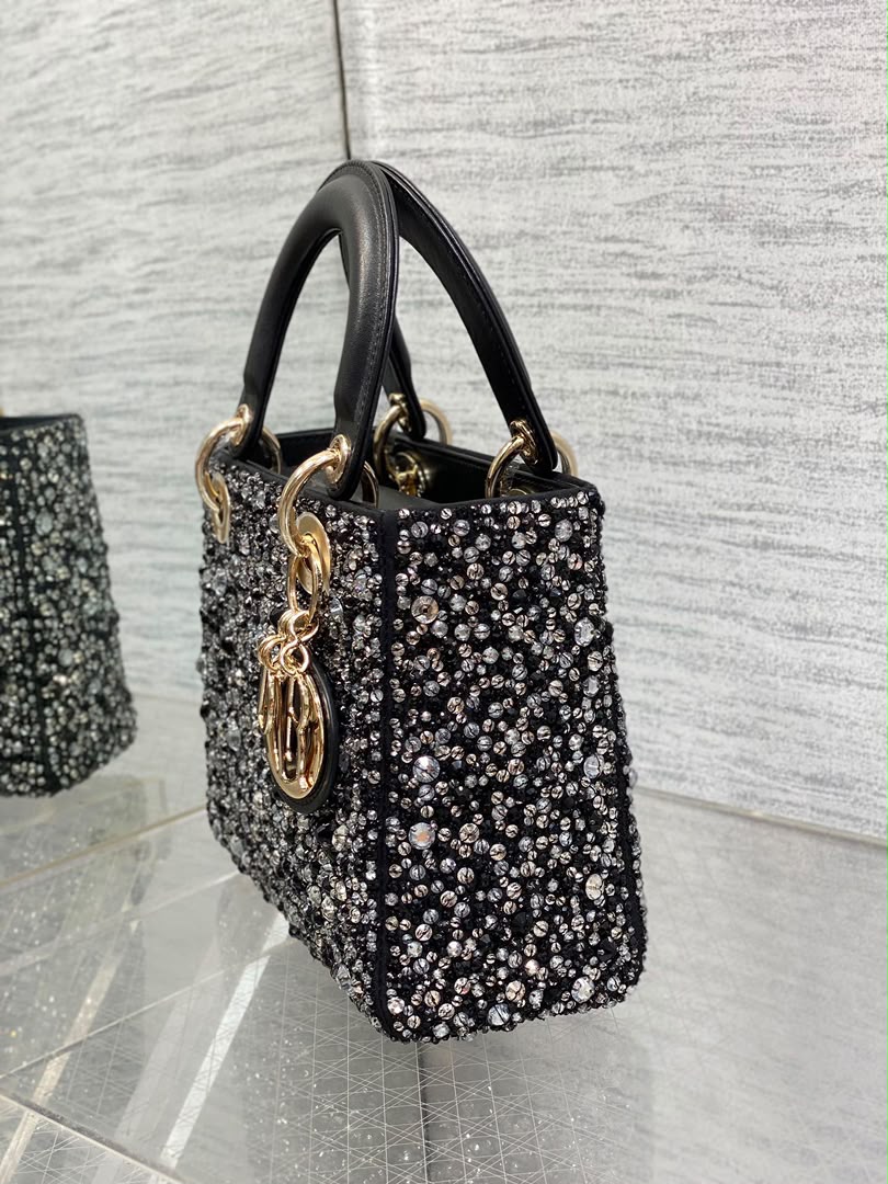 Crystal Beaded Top-Handle Shoulder Bag