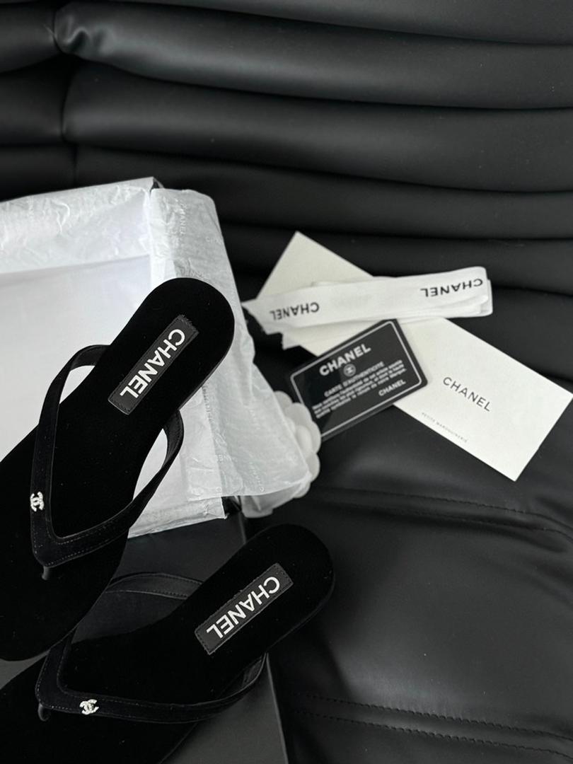 Velvet Minimal Thong Slides