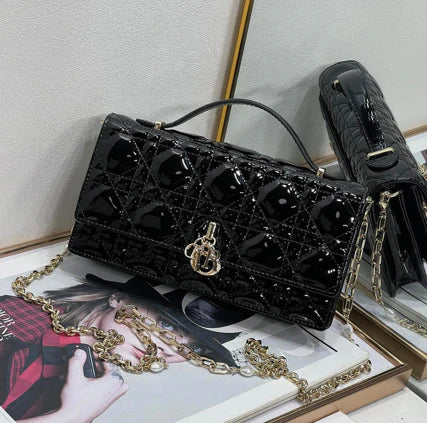 Glossy Quilted Patent Bag