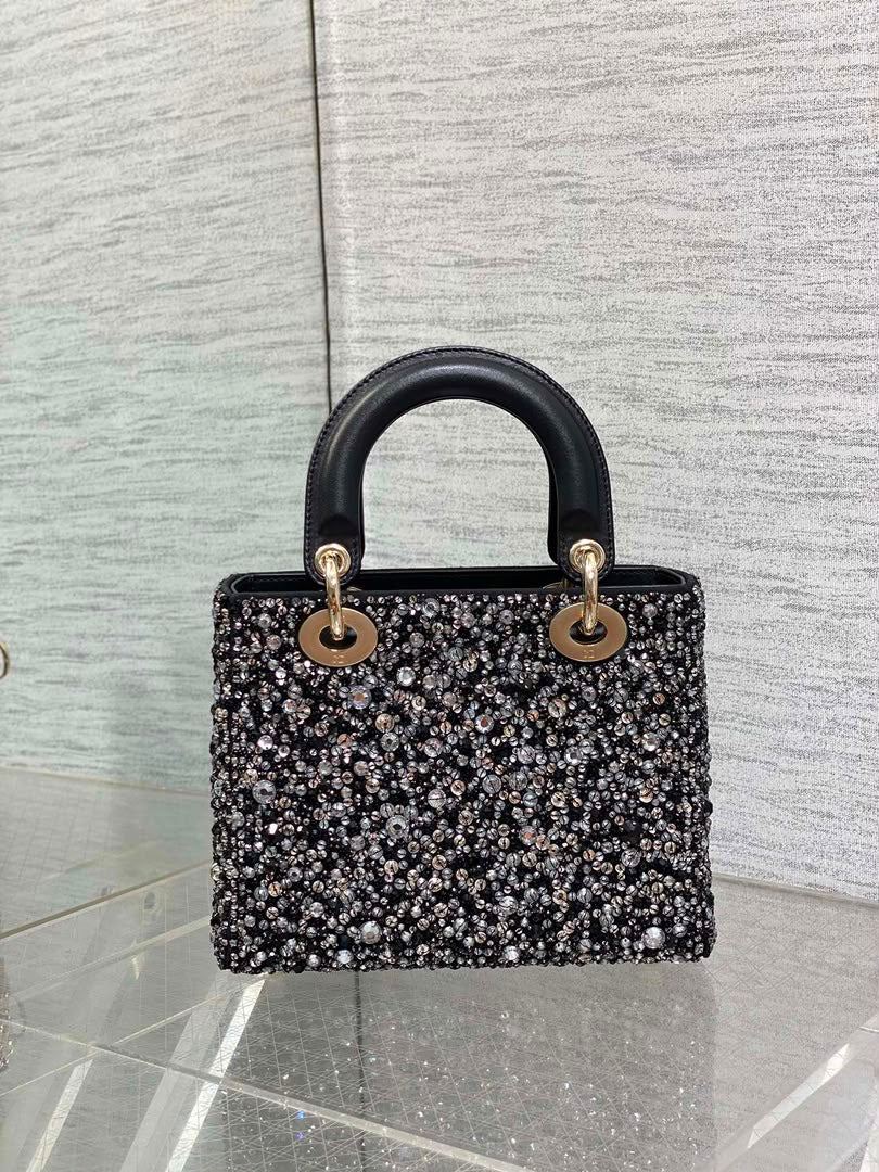 Crystal Beaded Top-Handle Shoulder Bag