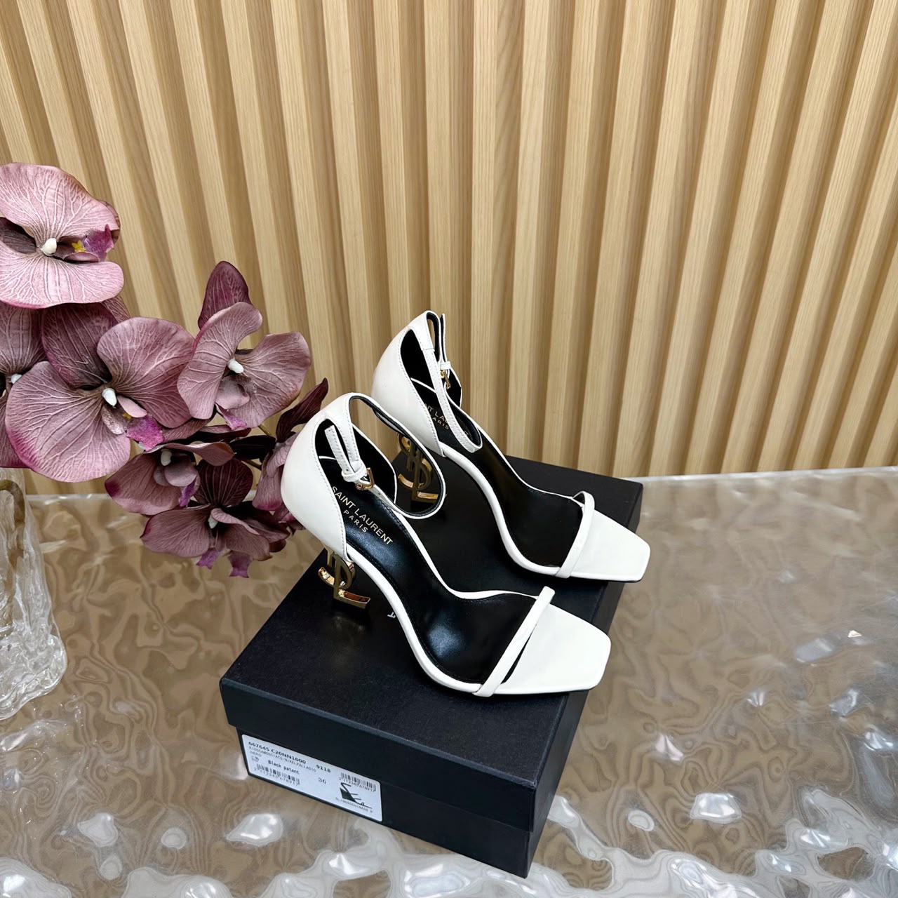 Elegant Square-Toe Stiletto Sandals – White