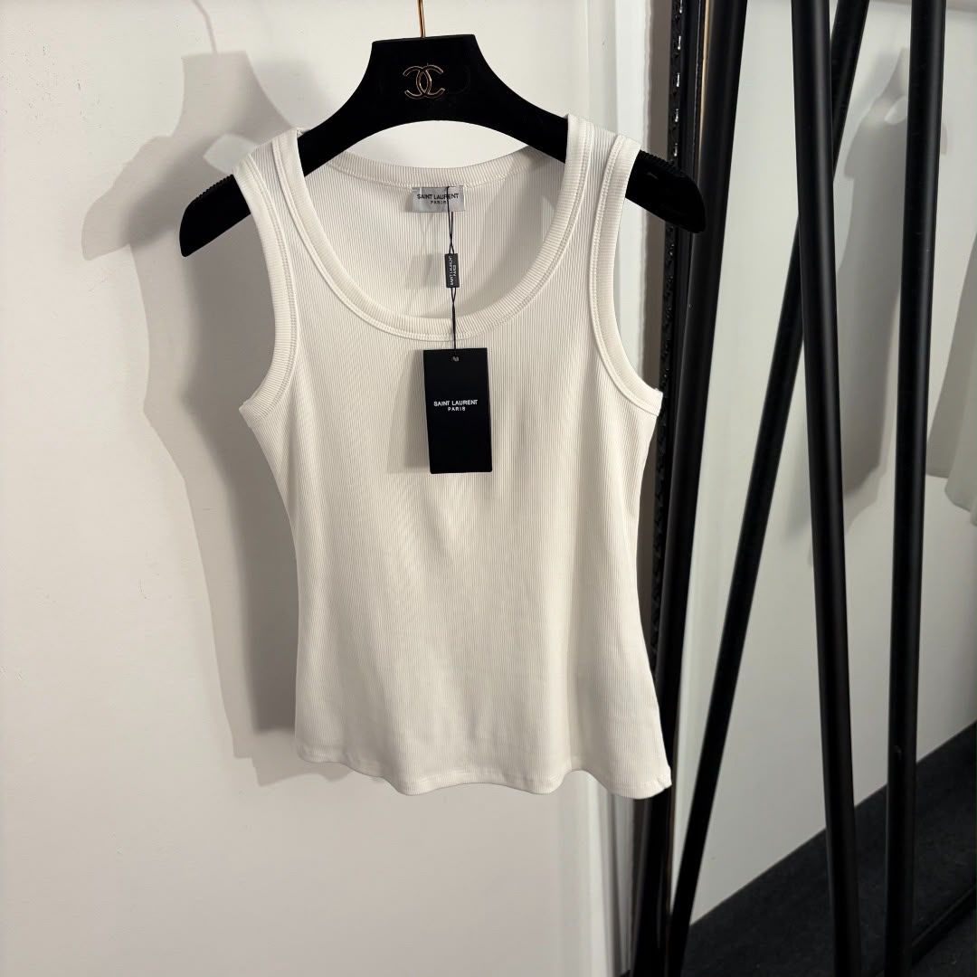 Ribbed Sleeveless Tank Top – Ivory