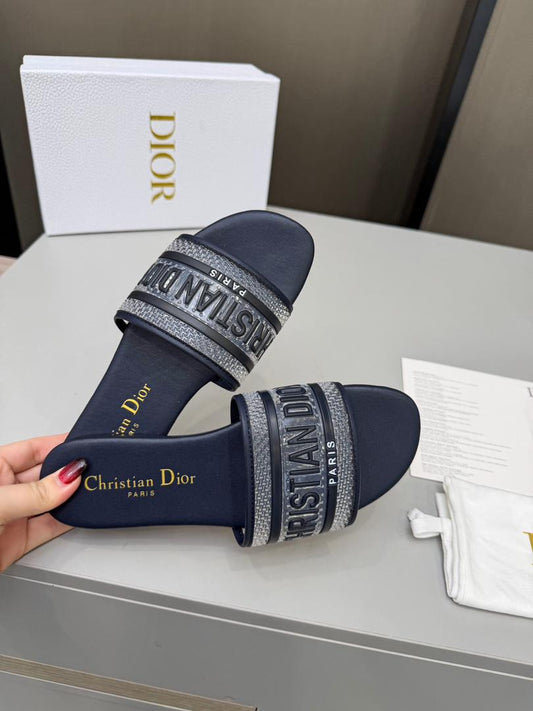 Midnight Luxe Textured Slides