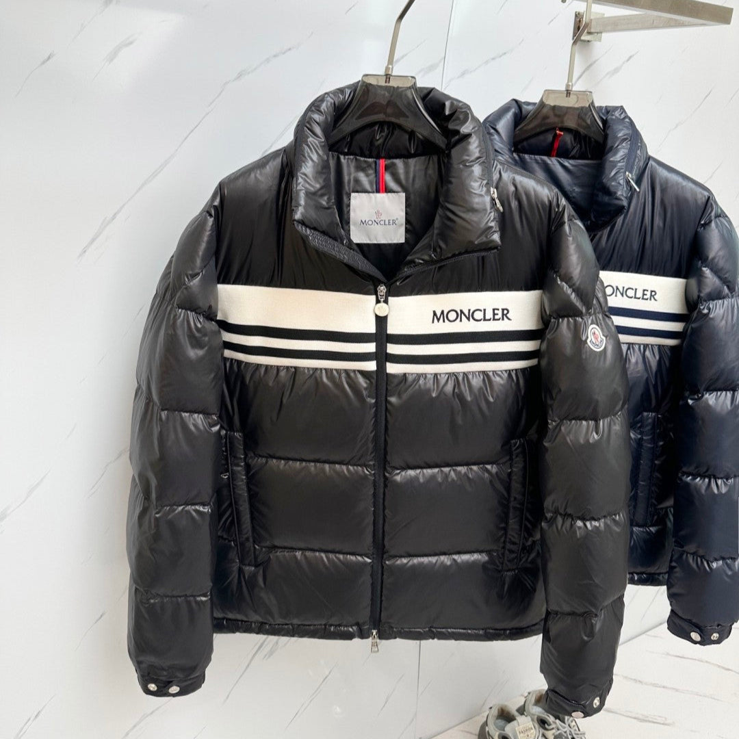 Solid Color Patch Down Jacket