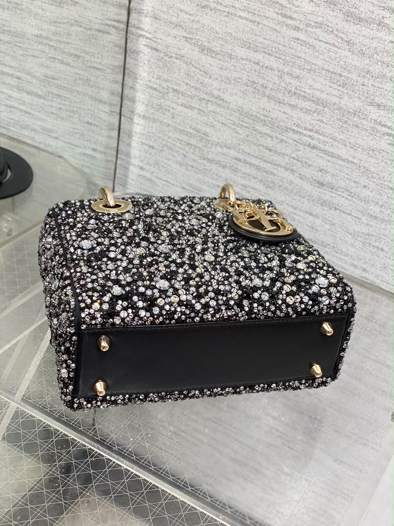 Crystal Beaded Top-Handle Shoulder Bag