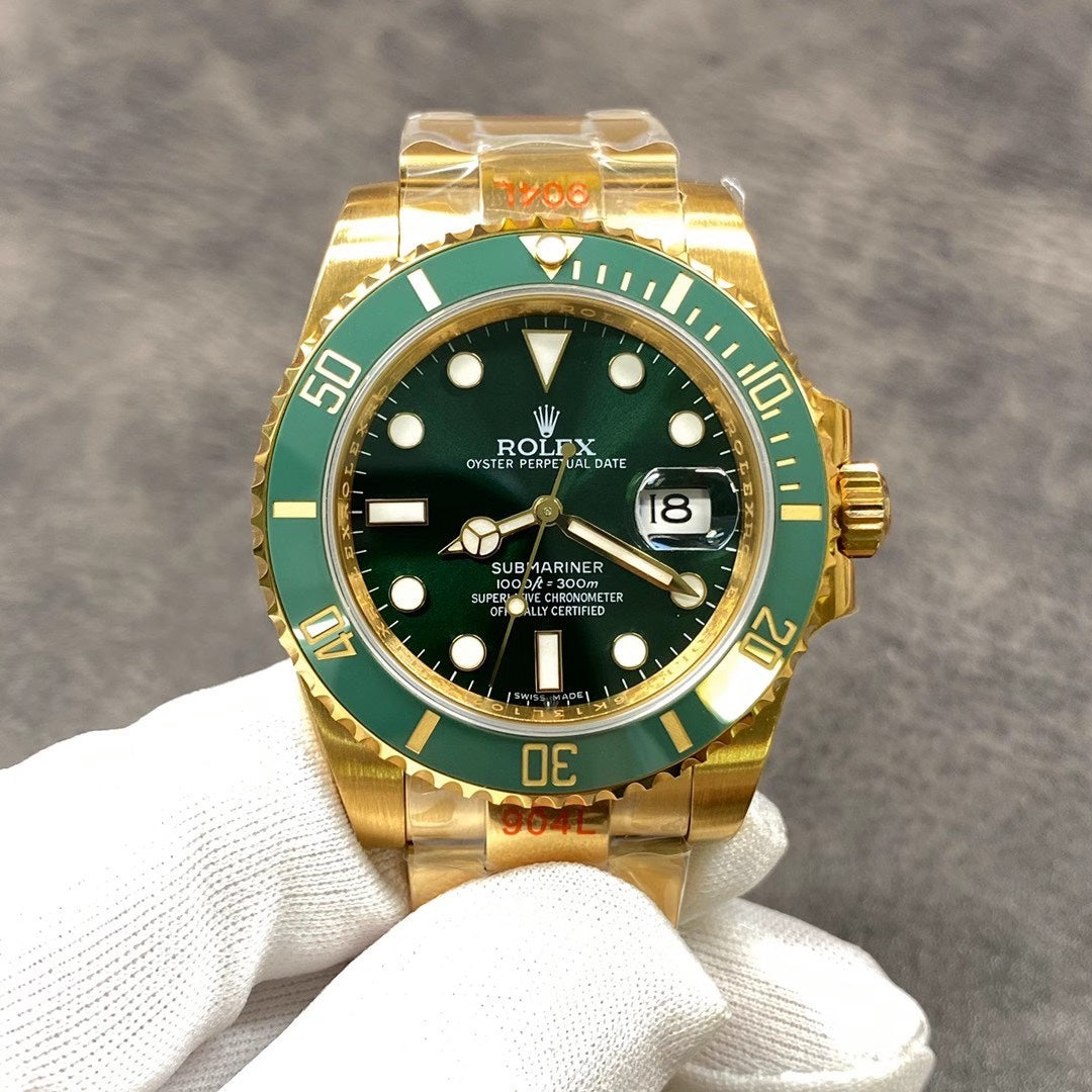 Gold Green Dial Automatic Watch 40 mm