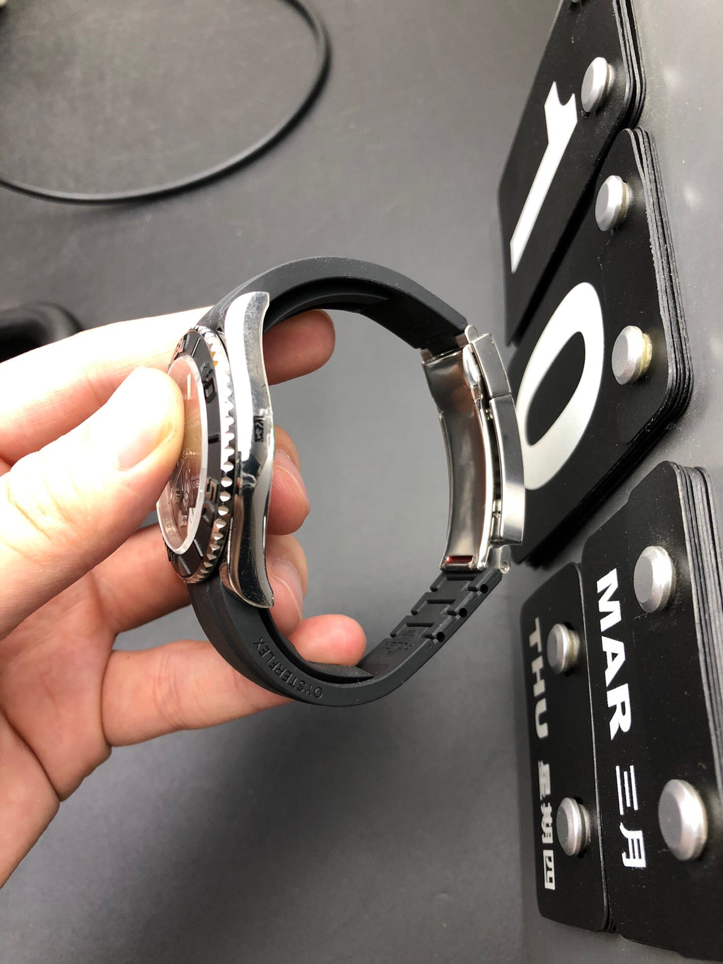 Platinum Tone Automatic Watch 44 mm