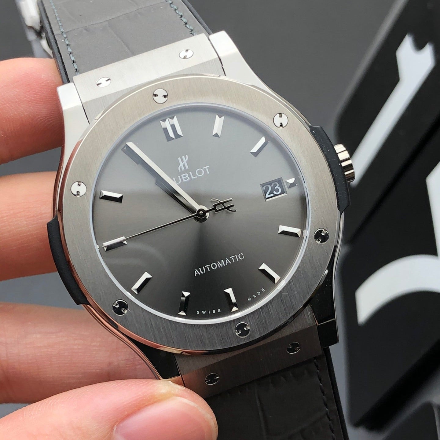 Silver Gradient Dial Watch 42 mm