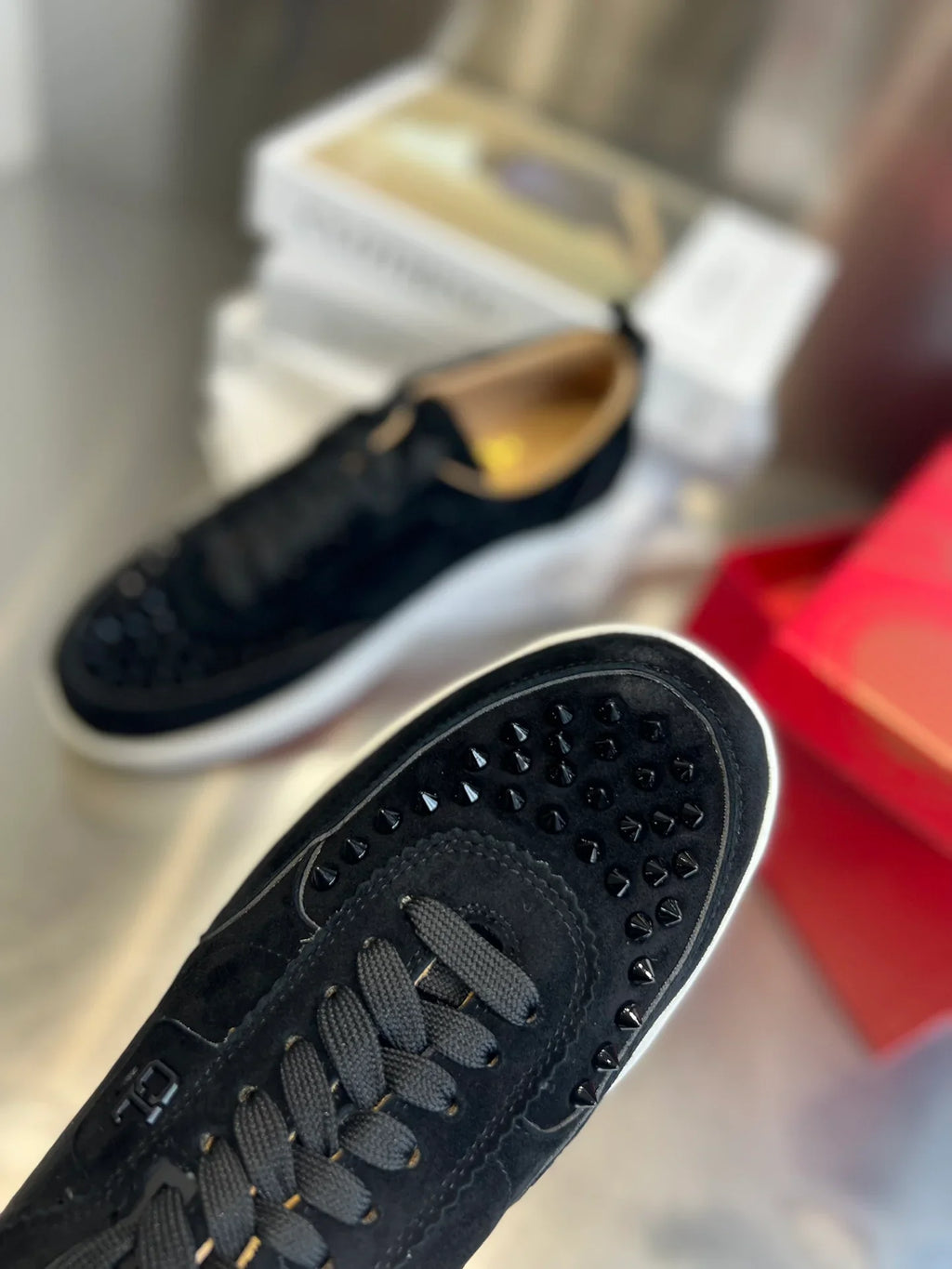 Low-Cut Studded Sneakers