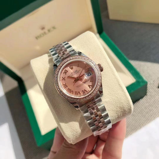 Two-Tone Rose Dial Watch
