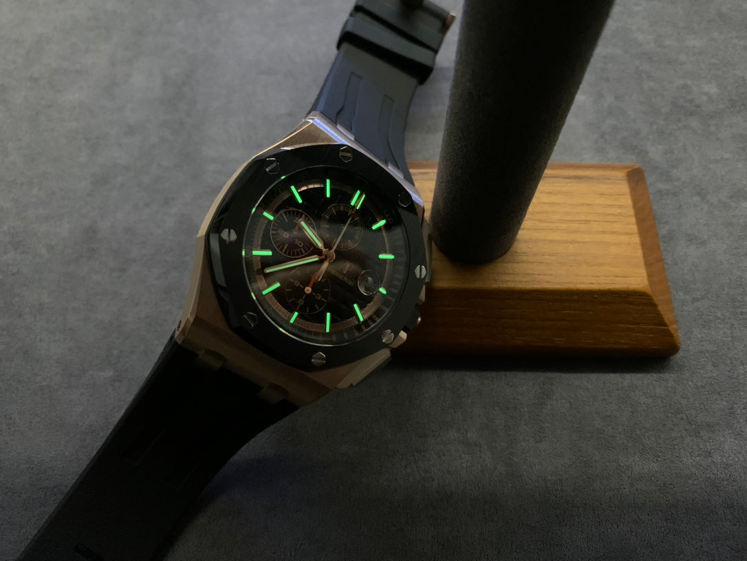 Rose Gold Black Dial Chronograph 44 mm