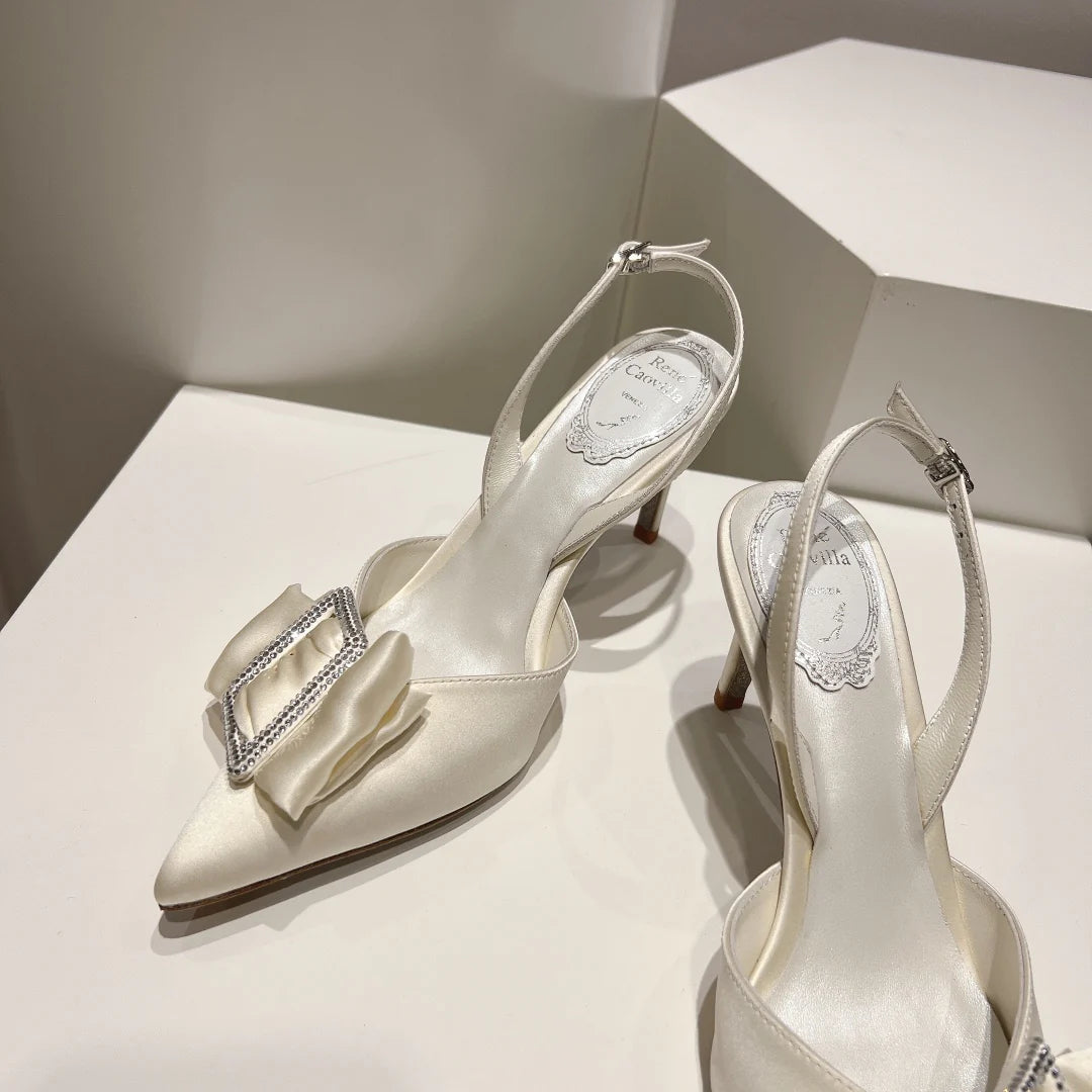 Silk Boww Crystal Heels