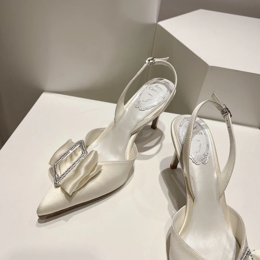Silk Boww Crystal Heels