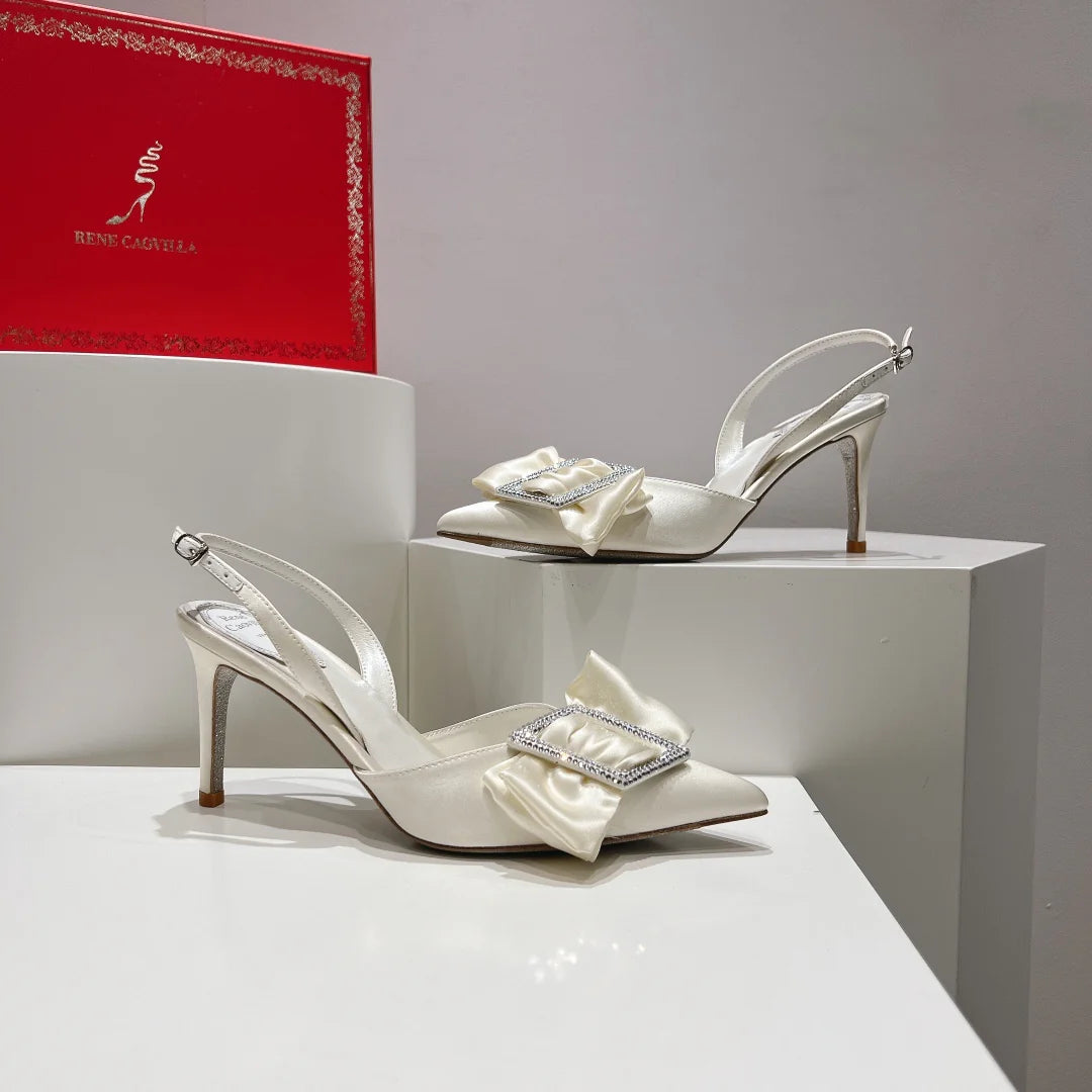 Silk Boww Crystal Heels
