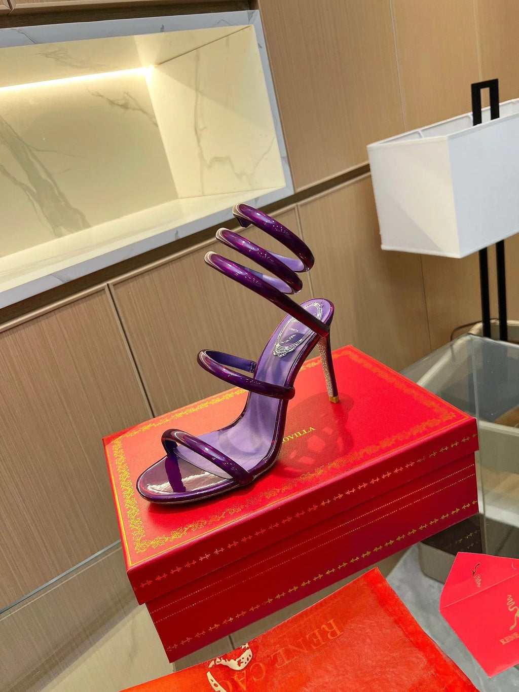 Velvet Snake Crystal Sandals