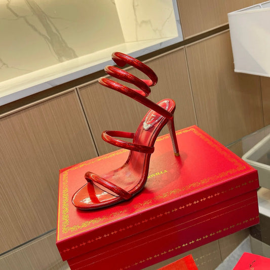 Velvet Snake Crystal Sandals