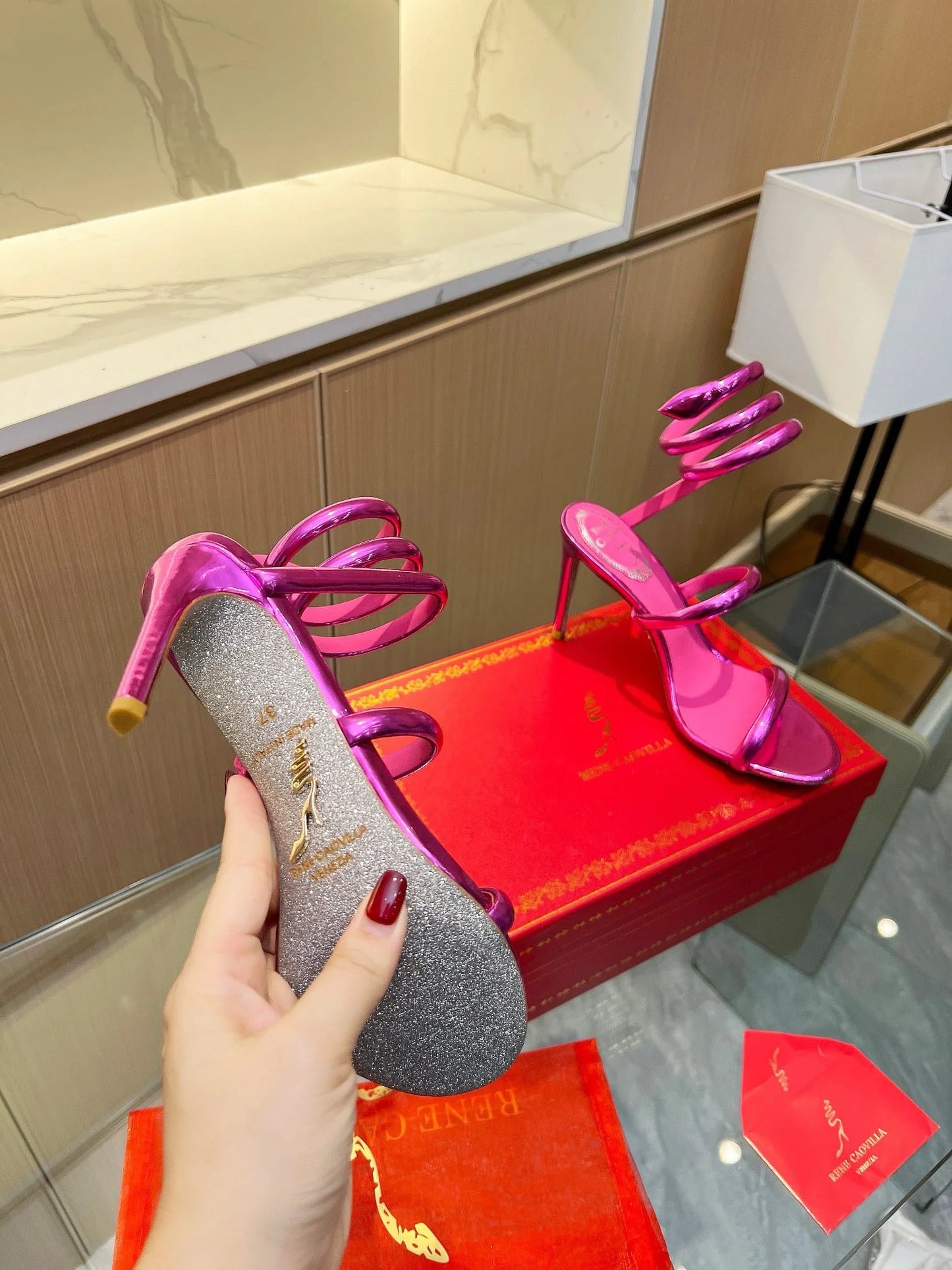 Velvet Snake Crystal Sandals