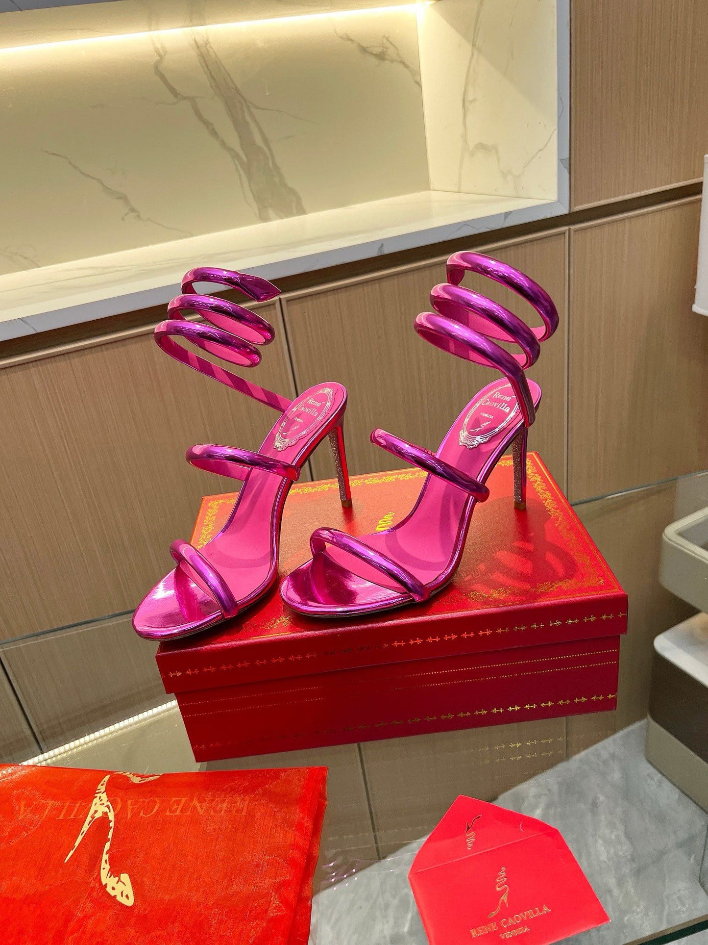 Velvet Snake Crystal Sandals