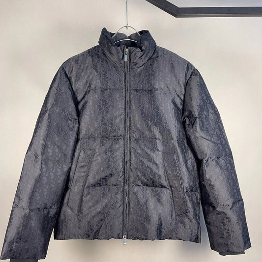 Black Jacquard Goose Down Jacket