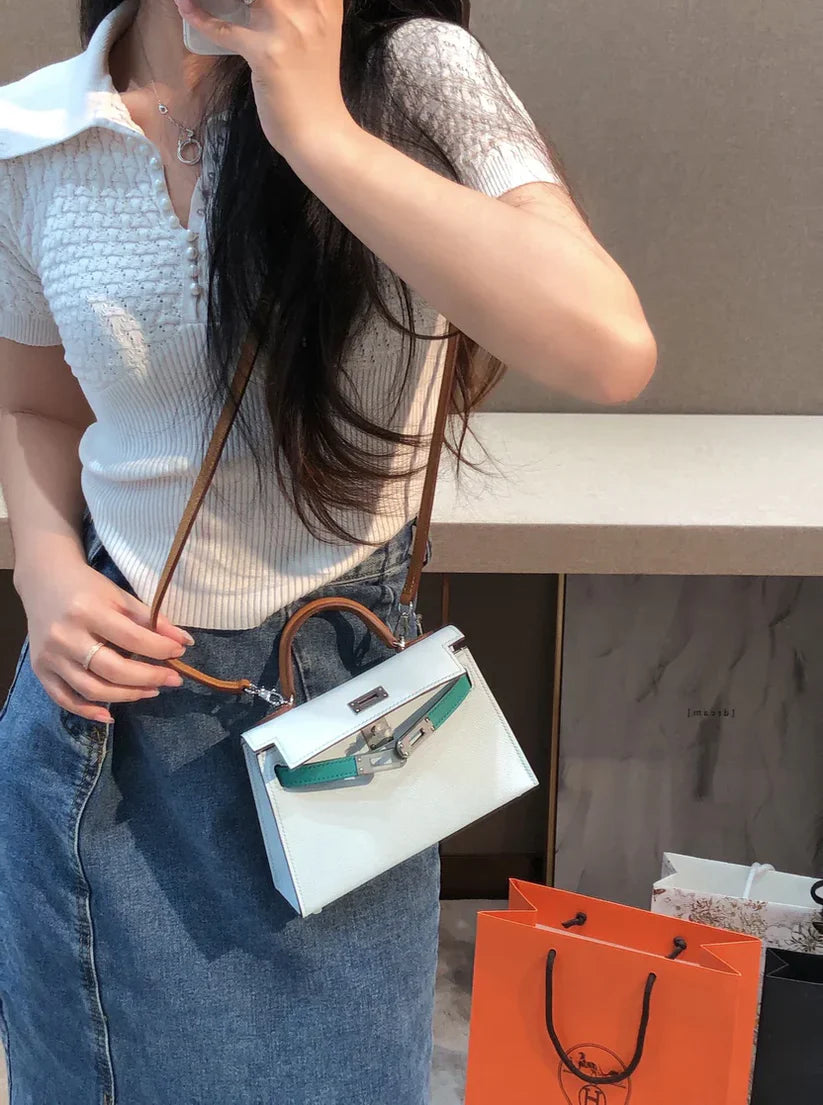 Tricolor Leather Bag 28