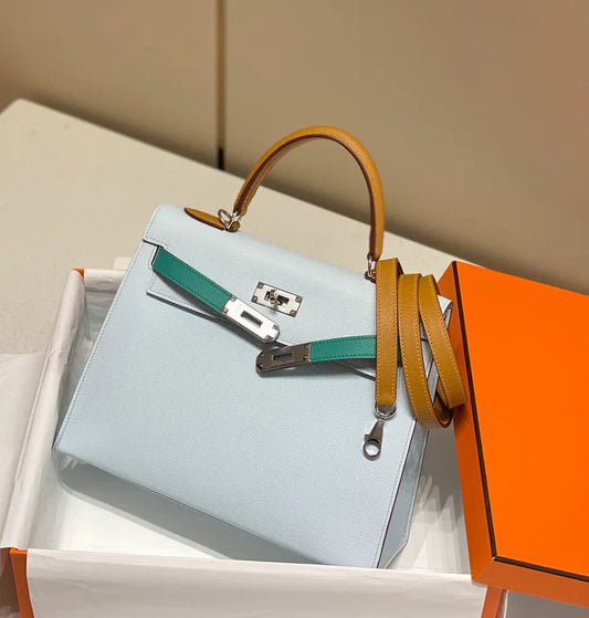 Tricolor Leather Bag 28